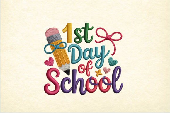 1st Day of School Embroidery Design Review