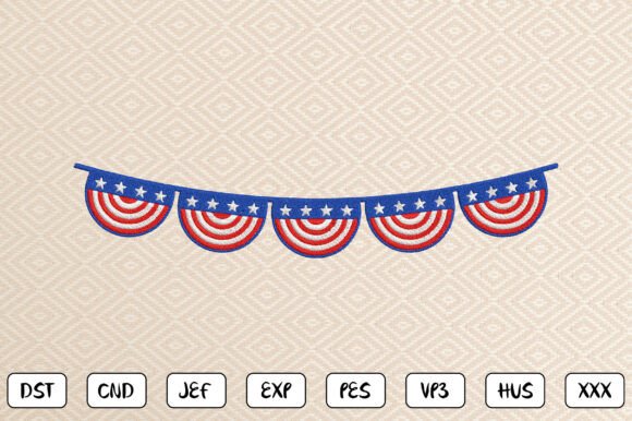 4th of July Bunting Embroidery Design Review