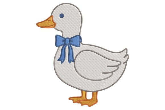 Blue Bow Cute Farm Goose Embroidery Review