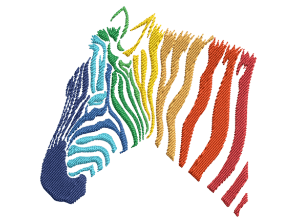 Colorful Zebra Embroidery for Holiday Collections