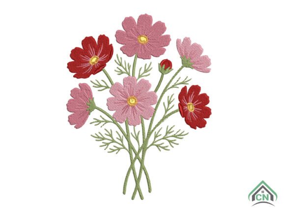 Cosmos Flower Embroidery Design Review for Boutique Sweatshirts