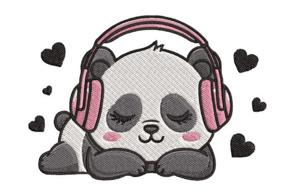 Cute Panda Headphones Embroidery Review