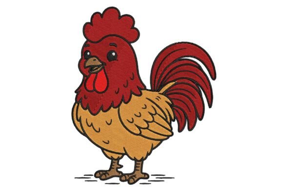 Cute Rooster Embroidery Design for Handmade Gifts