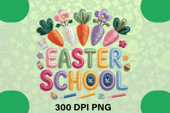 Easter School Faux Embroidery PNG Design Review