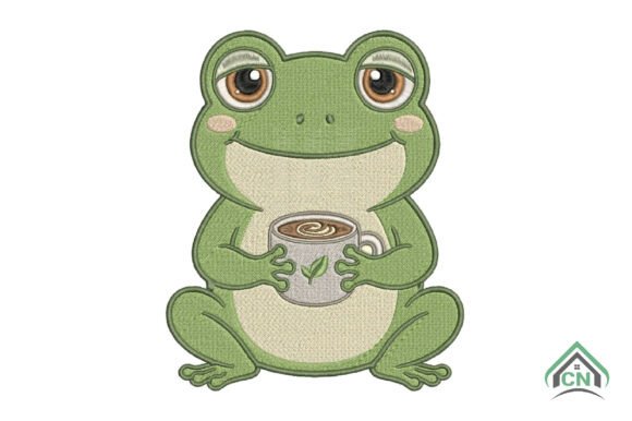 Frog with Coffee Cute Embroidery Design Review