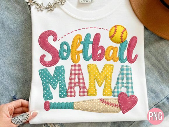 Gingham Faux Embroidery Softball Mama Review